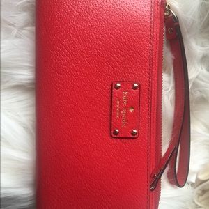Red Kate Spade Wallet Wristlet